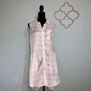 NWT triple five soul pink & cream stripe dress